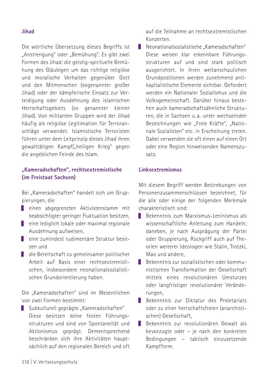Seite 320 des Verfassungsschutzbericht 2015 Sachsen