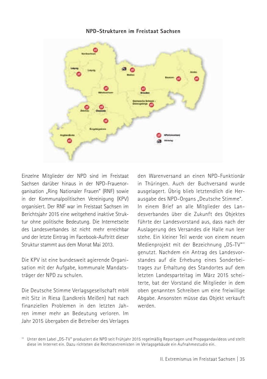 Seite 37 des Verfassungsschutzbericht 2015 Sachsen
