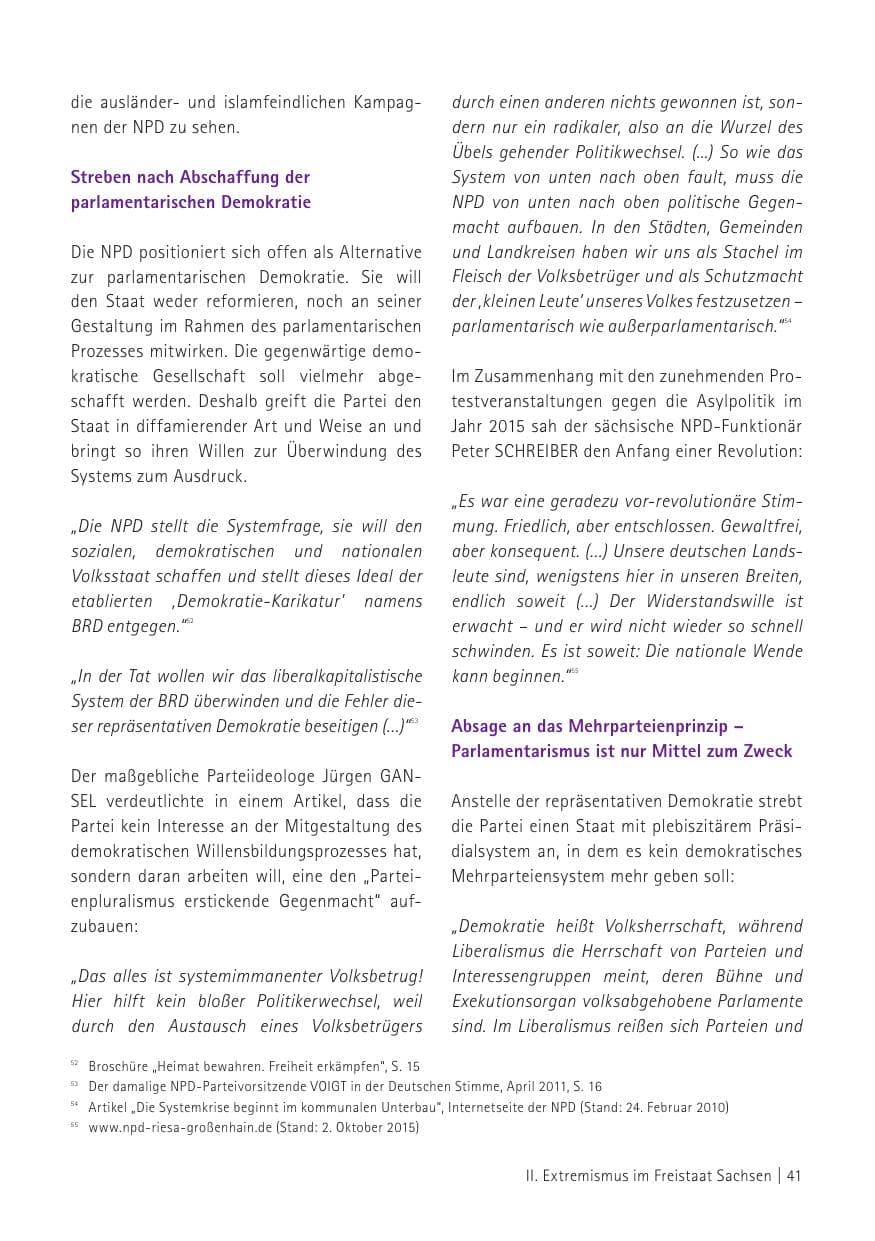 Seite 43 des Verfassungsschutzbericht 2015 Sachsen