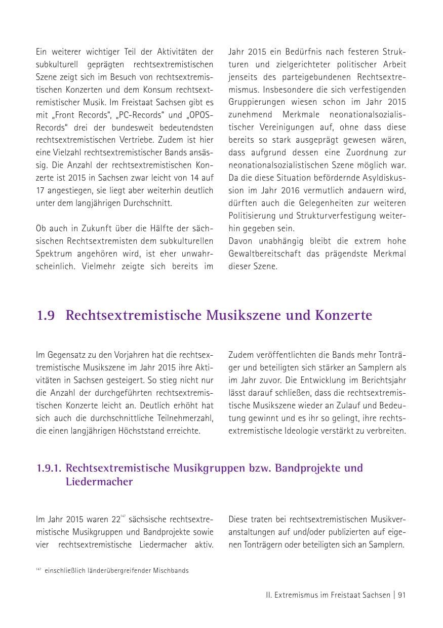 Seite 93 des Verfassungsschutzbericht 2015 Sachsen