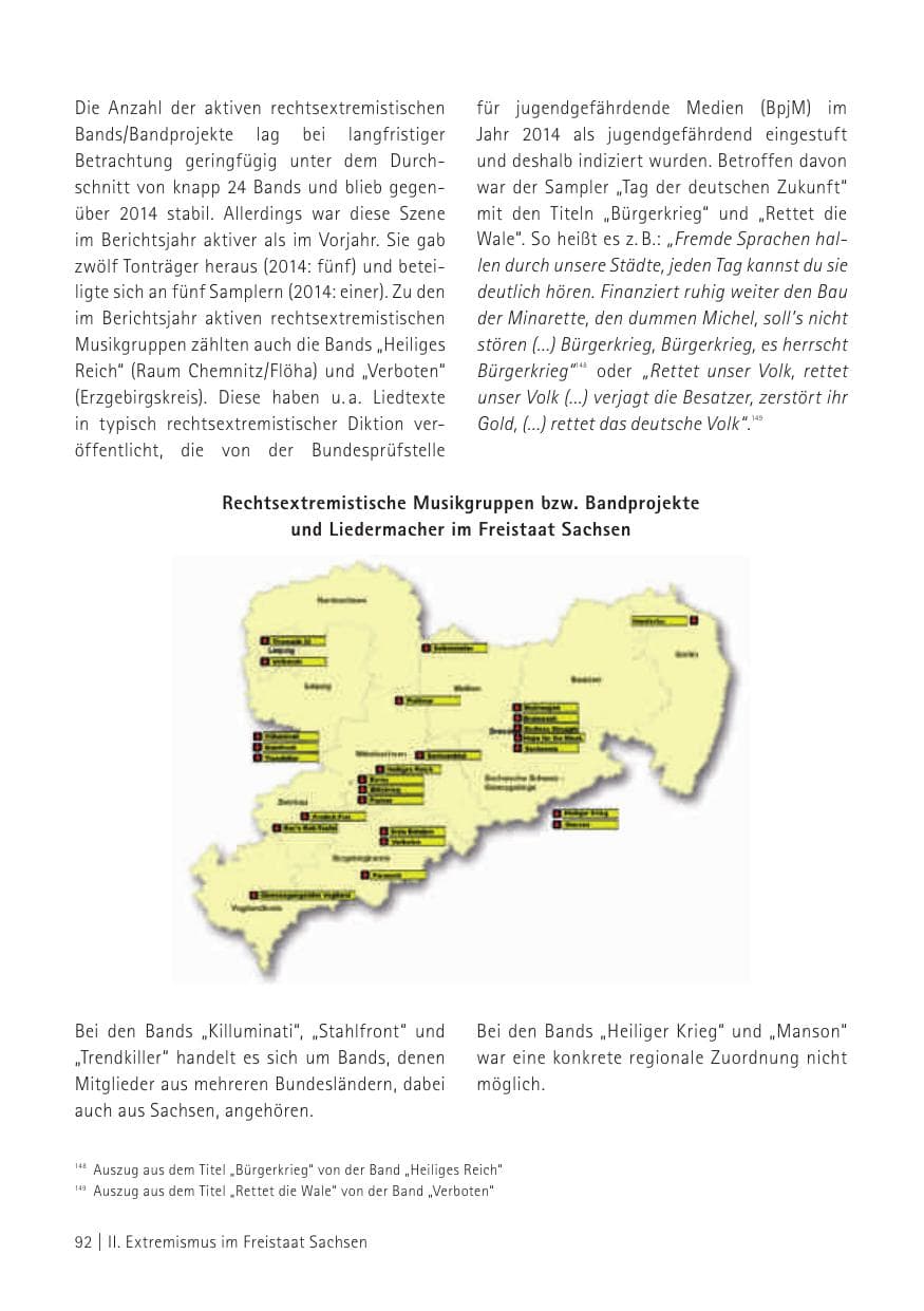 Seite 94 des Verfassungsschutzbericht 2015 Sachsen
