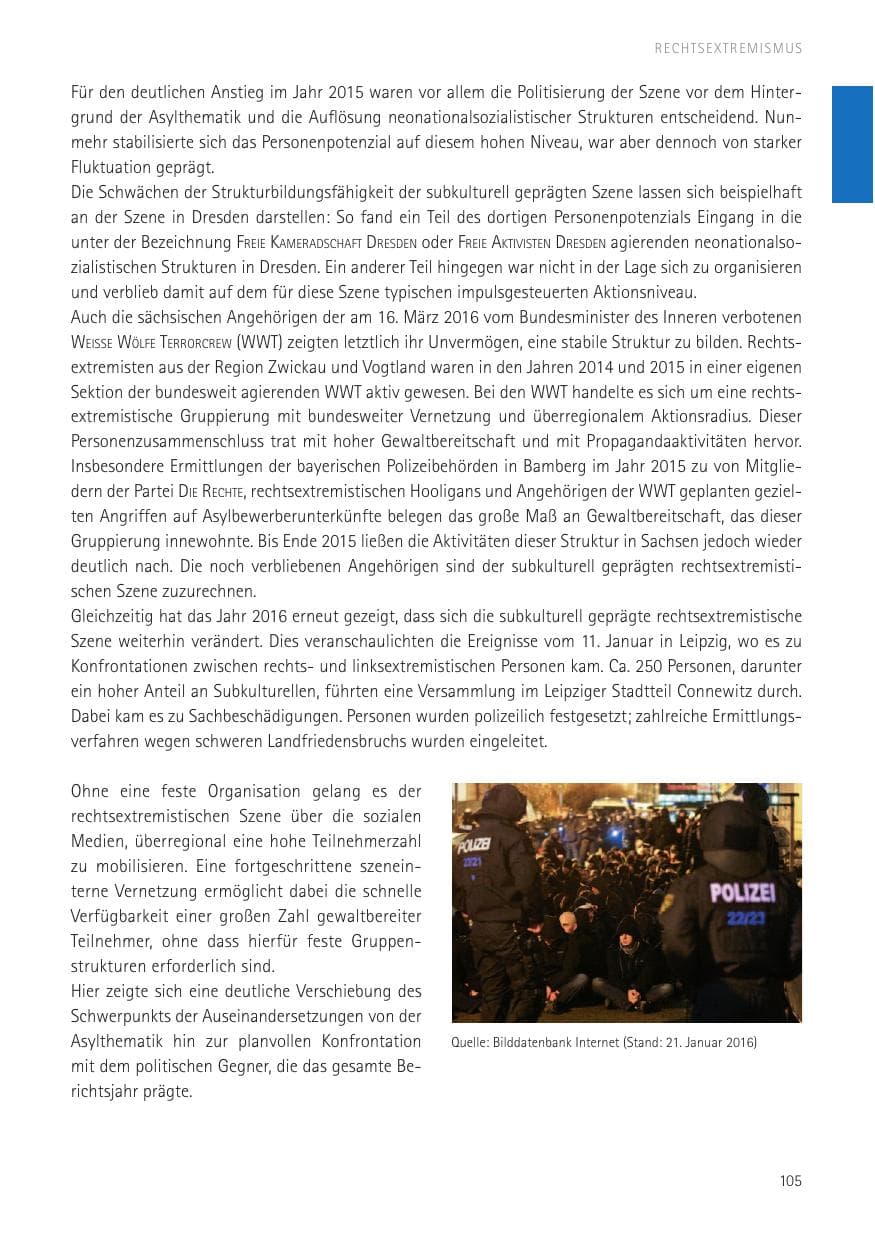 Seite 107 des Verfassungsschutzbericht 2016 Sachsen