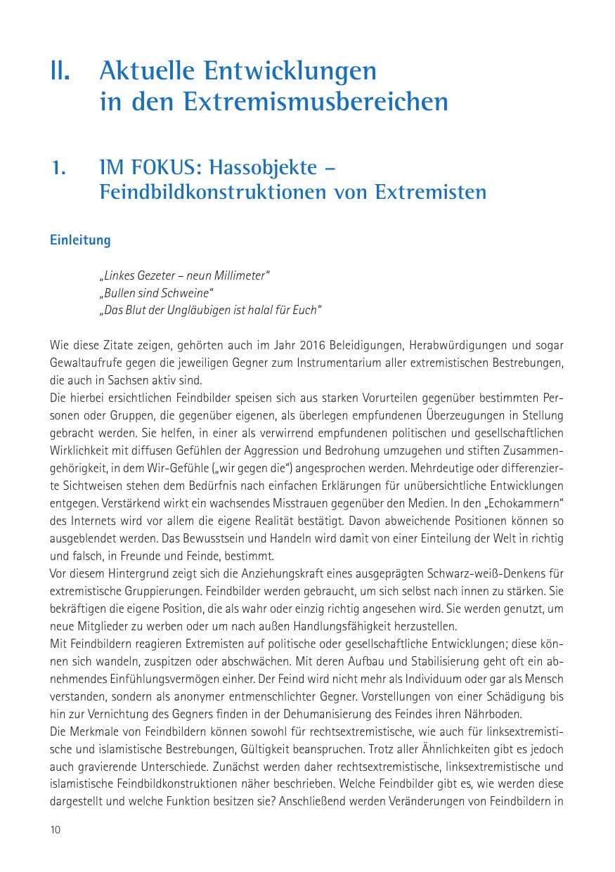 Seite 12 des Verfassungsschutzbericht 2016 Sachsen