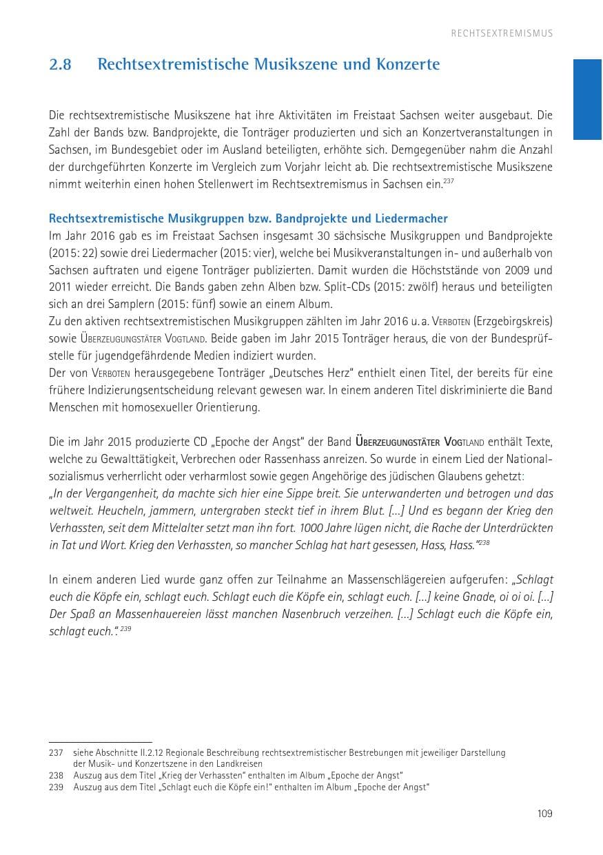 Seite 111 des Verfassungsschutzbericht 2016 Sachsen