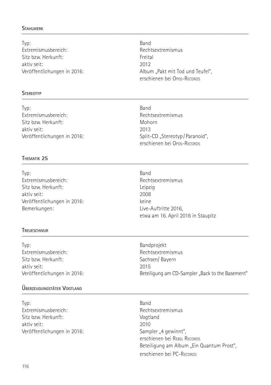 Seite 118 des Verfassungsschutzbericht 2016 Sachsen