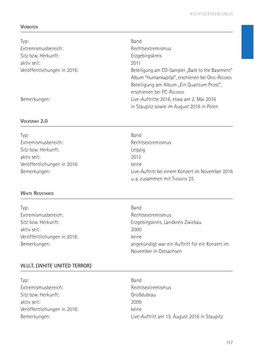 Seite 119 des Verfassungsschutzbericht 2016 Sachsen