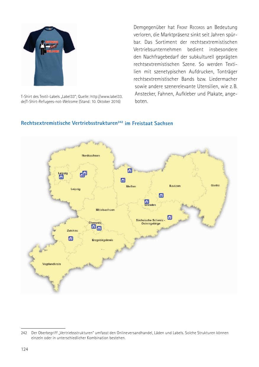 Seite 126 des Verfassungsschutzbericht 2016 Sachsen