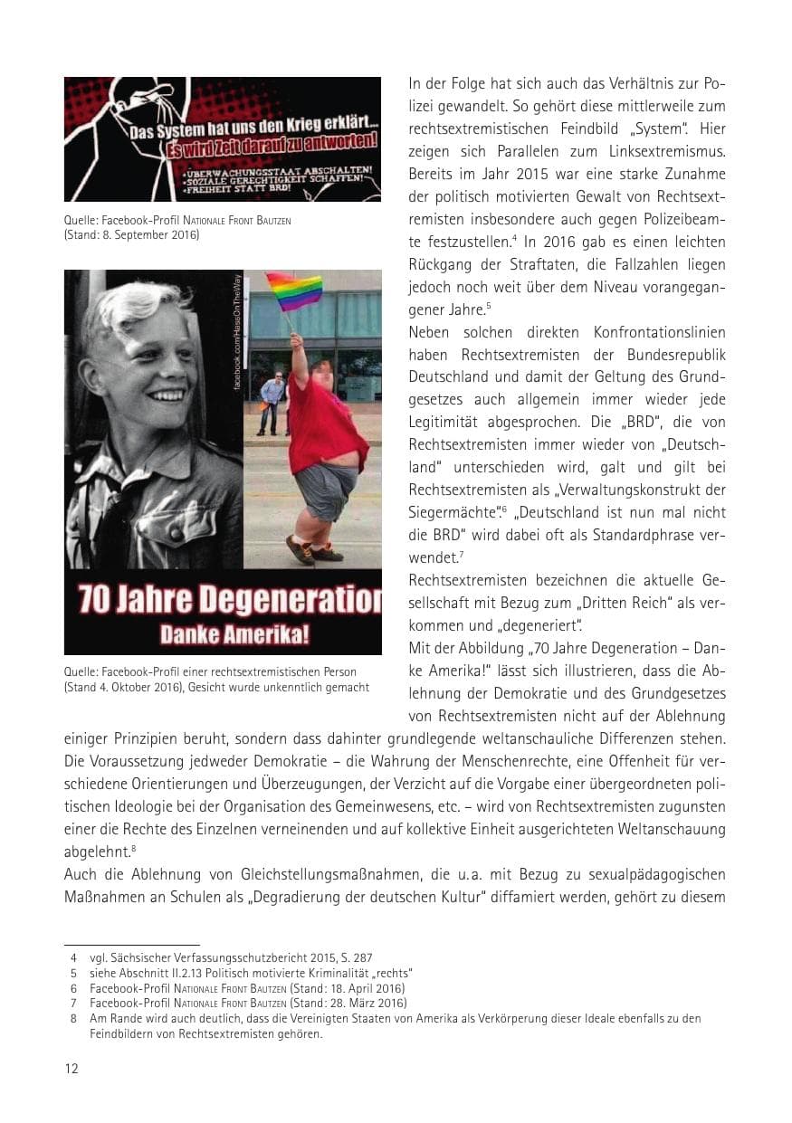 Seite 14 des Verfassungsschutzbericht 2016 Sachsen
