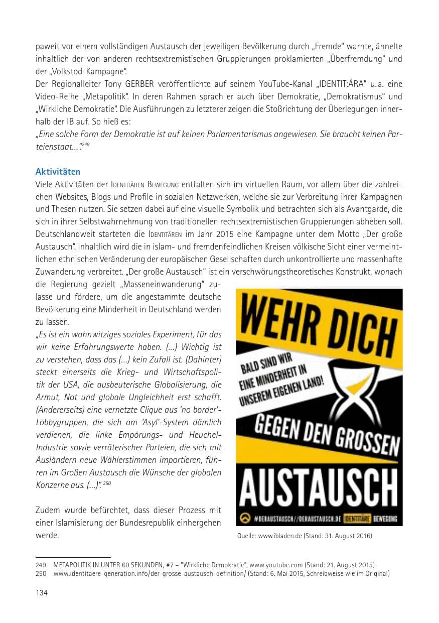 Seite 136 des Verfassungsschutzbericht 2016 Sachsen
