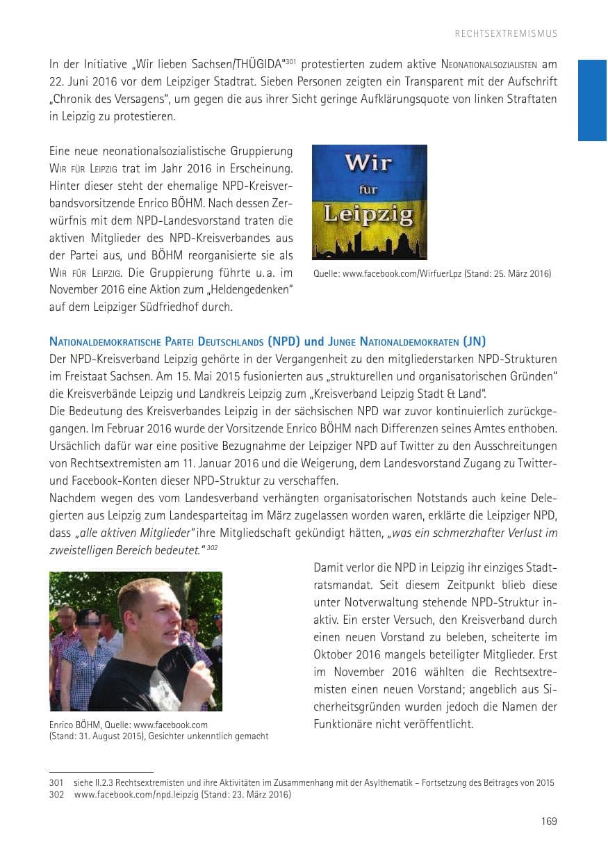 Seite 171 des Verfassungsschutzbericht 2016 Sachsen