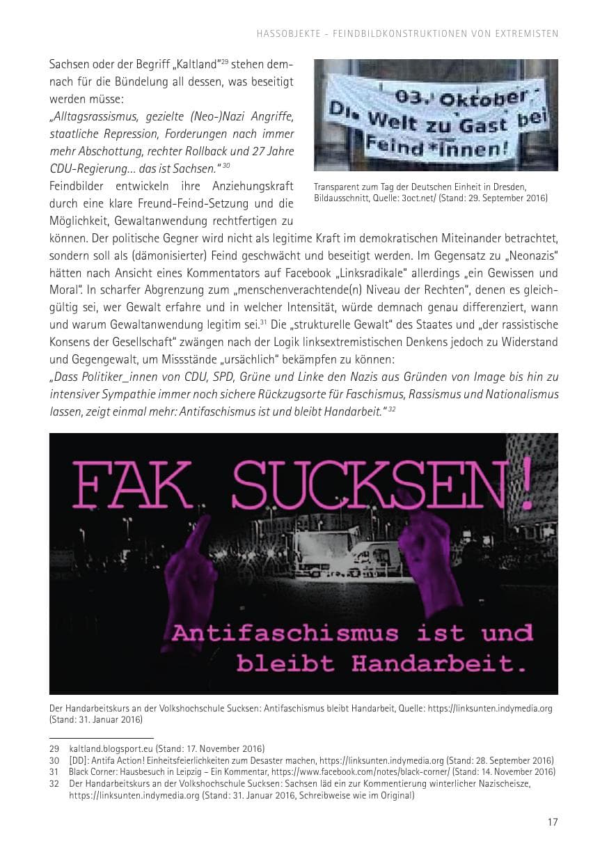 Seite 19 des Verfassungsschutzbericht 2016 Sachsen