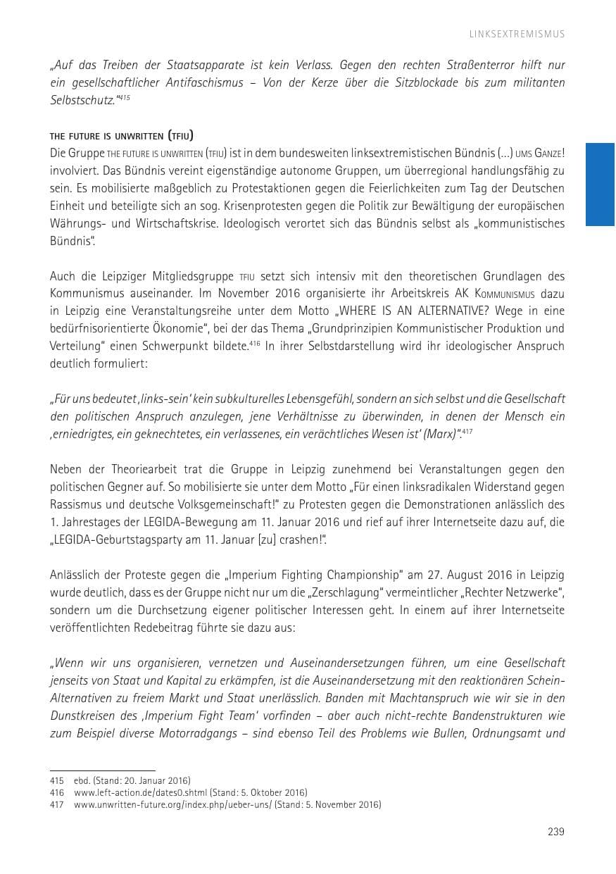 Seite 241 des Verfassungsschutzbericht 2016 Sachsen