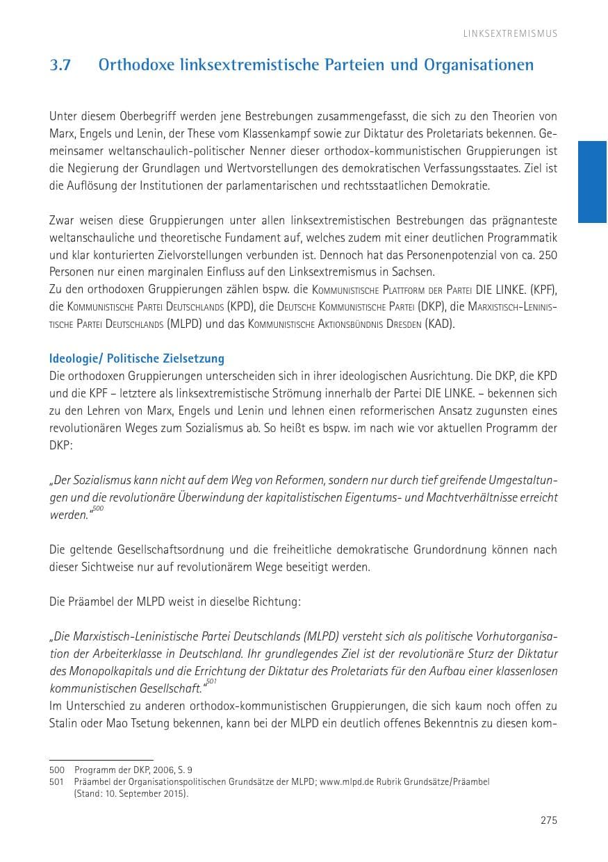 Seite 277 des Verfassungsschutzbericht 2016 Sachsen