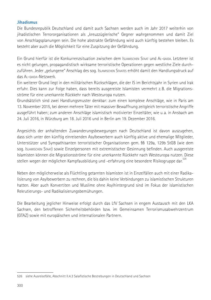 Seite 302 des Verfassungsschutzbericht 2016 Sachsen