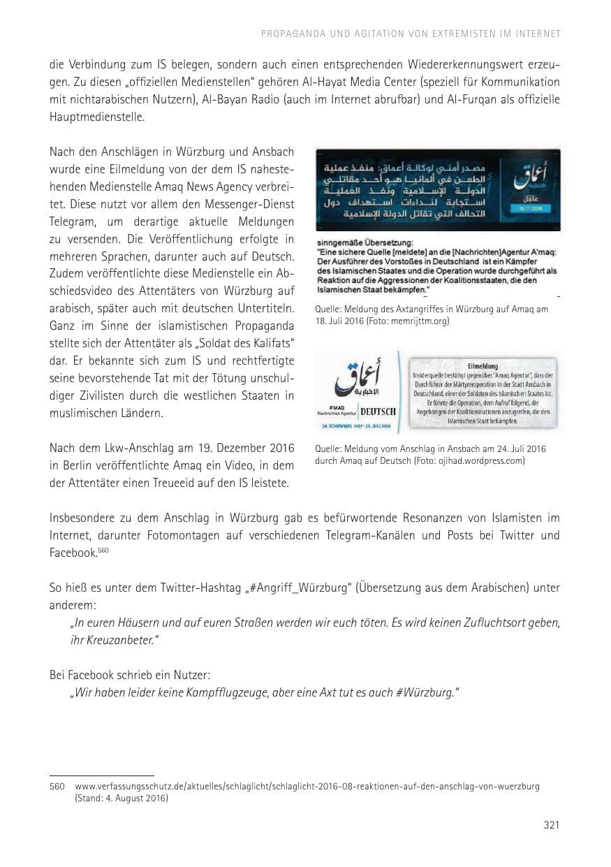 Seite 323 des Verfassungsschutzbericht 2016 Sachsen