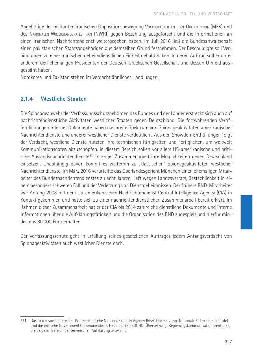 Seite 329 des Verfassungsschutzbericht 2016 Sachsen