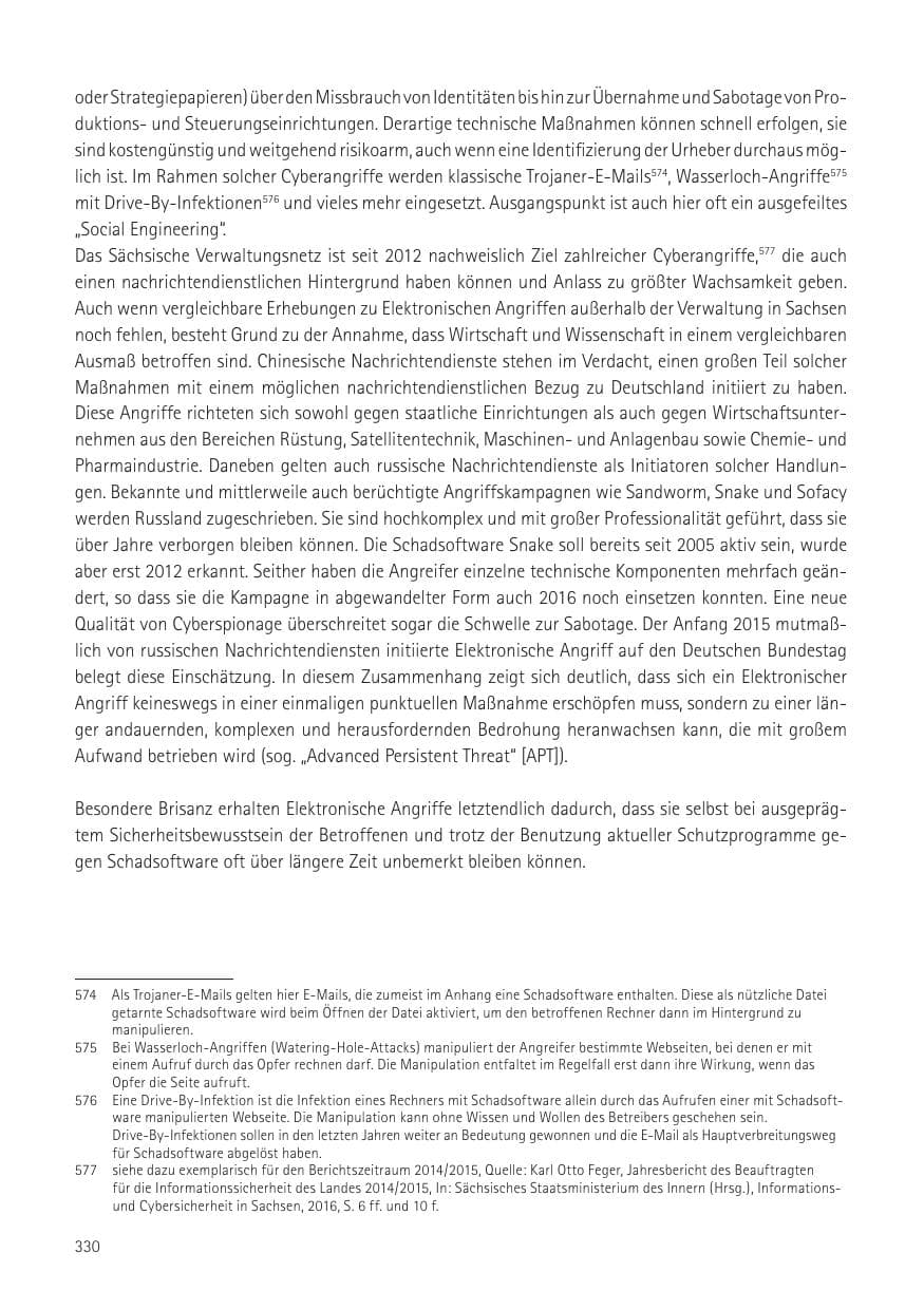 Seite 332 des Verfassungsschutzbericht 2016 Sachsen