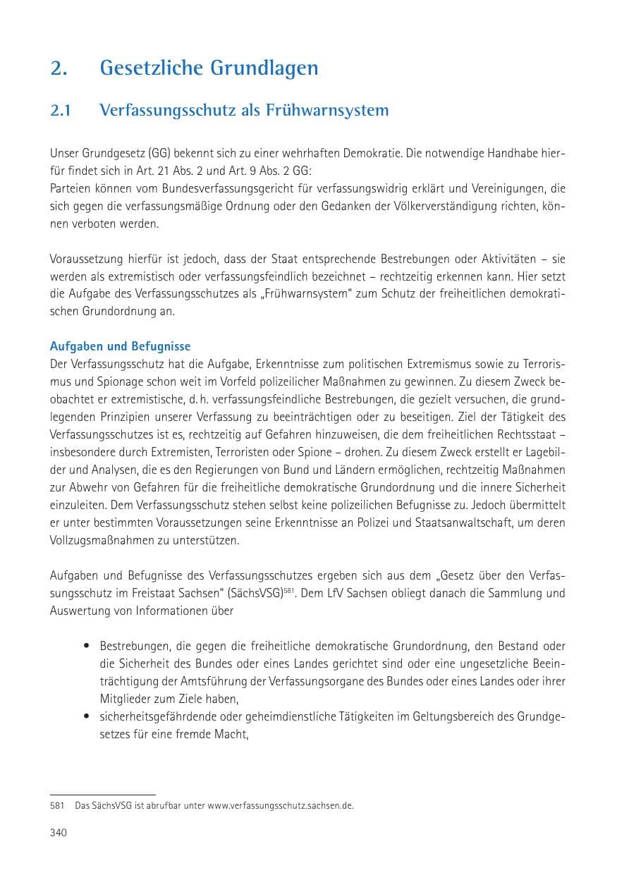 Seite 342 des Verfassungsschutzbericht 2016 Sachsen