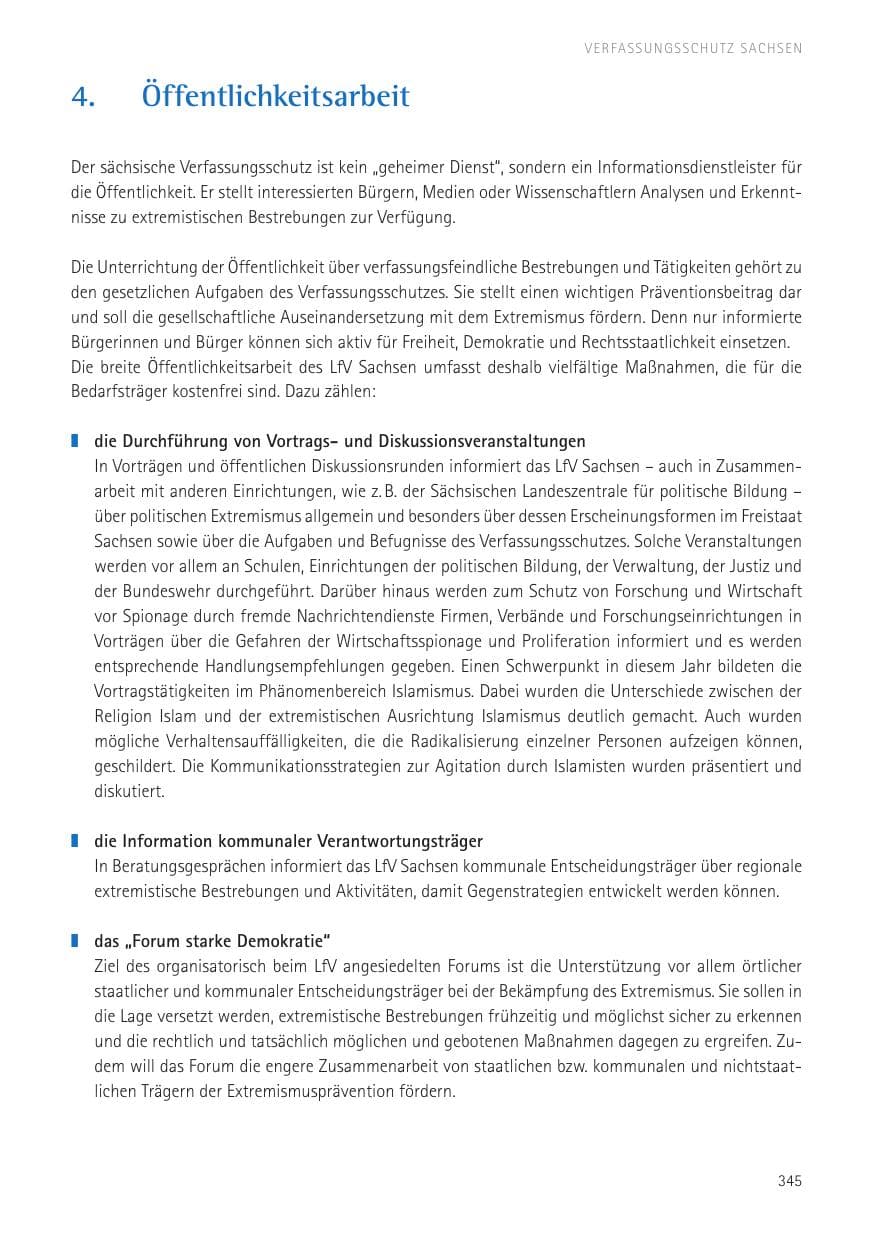 Seite 347 des Verfassungsschutzbericht 2016 Sachsen