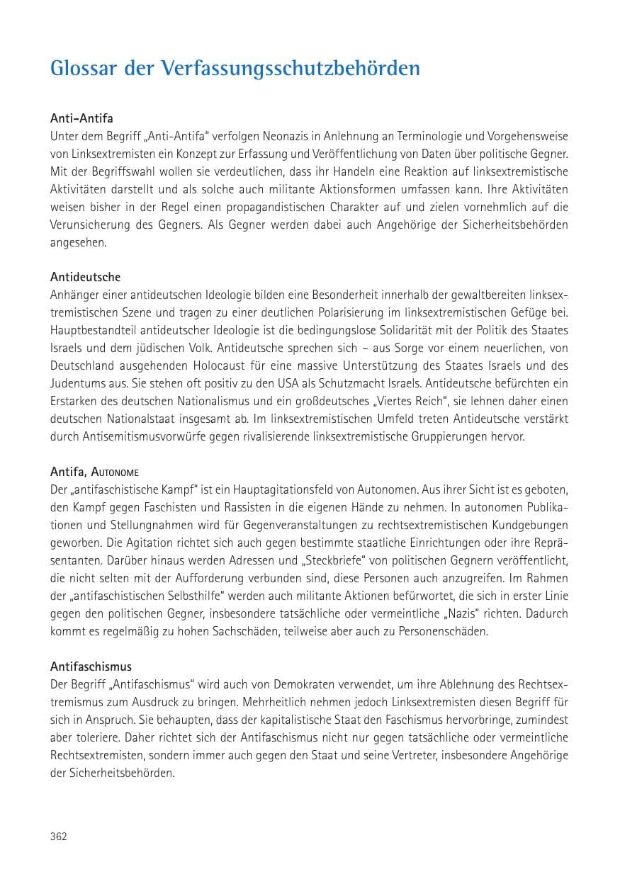 Seite 364 des Verfassungsschutzbericht 2016 Sachsen