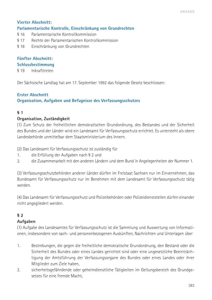 Seite 385 des Verfassungsschutzbericht 2016 Sachsen