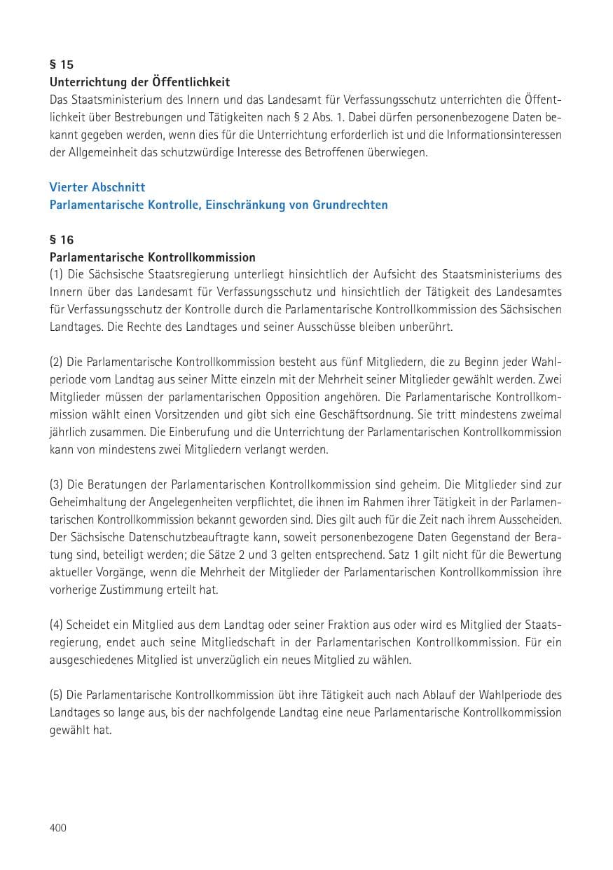 Seite 402 des Verfassungsschutzbericht 2016 Sachsen