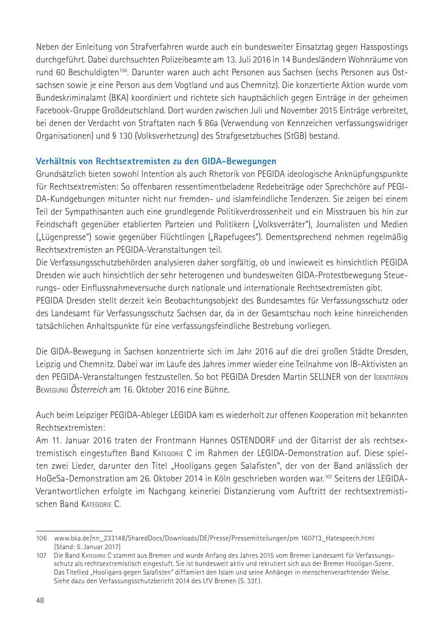 Seite 50 des Verfassungsschutzbericht 2016 Sachsen