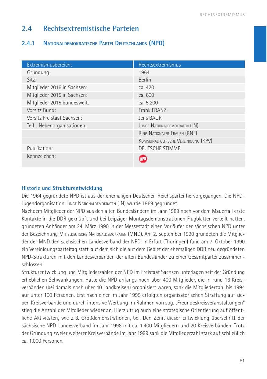 Seite 53 des Verfassungsschutzbericht 2016 Sachsen