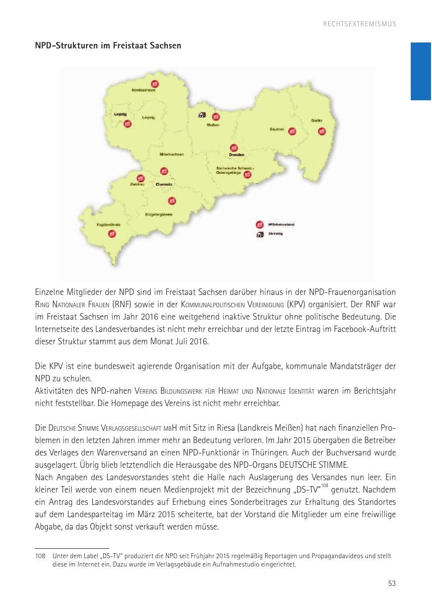 Seite 55 des Verfassungsschutzbericht 2016 Sachsen