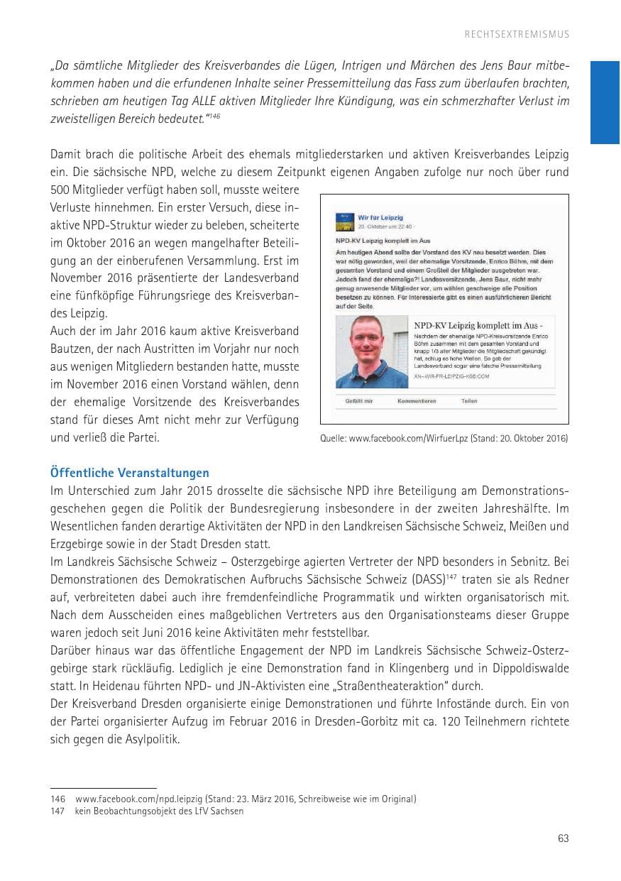 Seite 65 des Verfassungsschutzbericht 2016 Sachsen