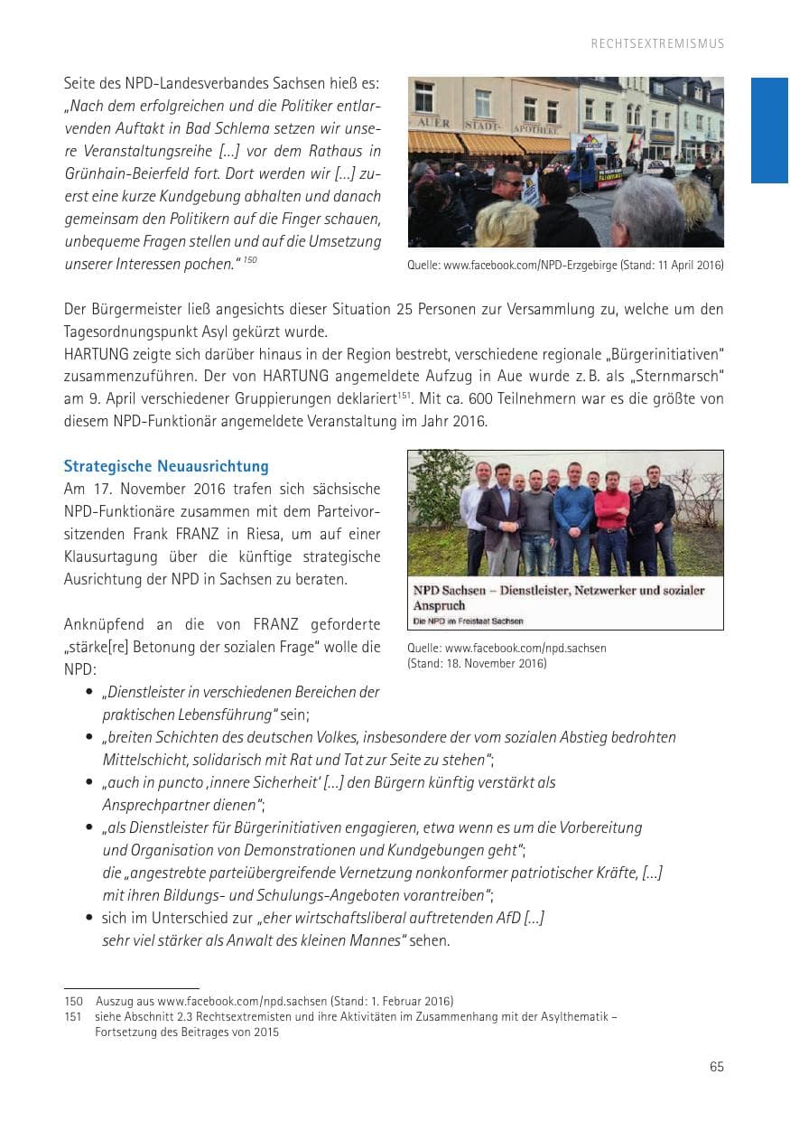 Seite 67 des Verfassungsschutzbericht 2016 Sachsen