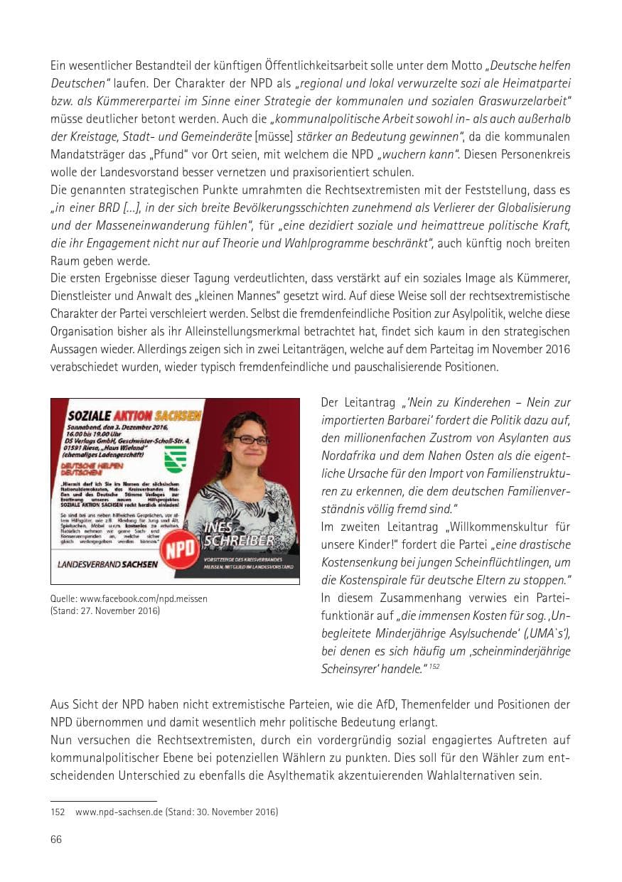 Seite 68 des Verfassungsschutzbericht 2016 Sachsen