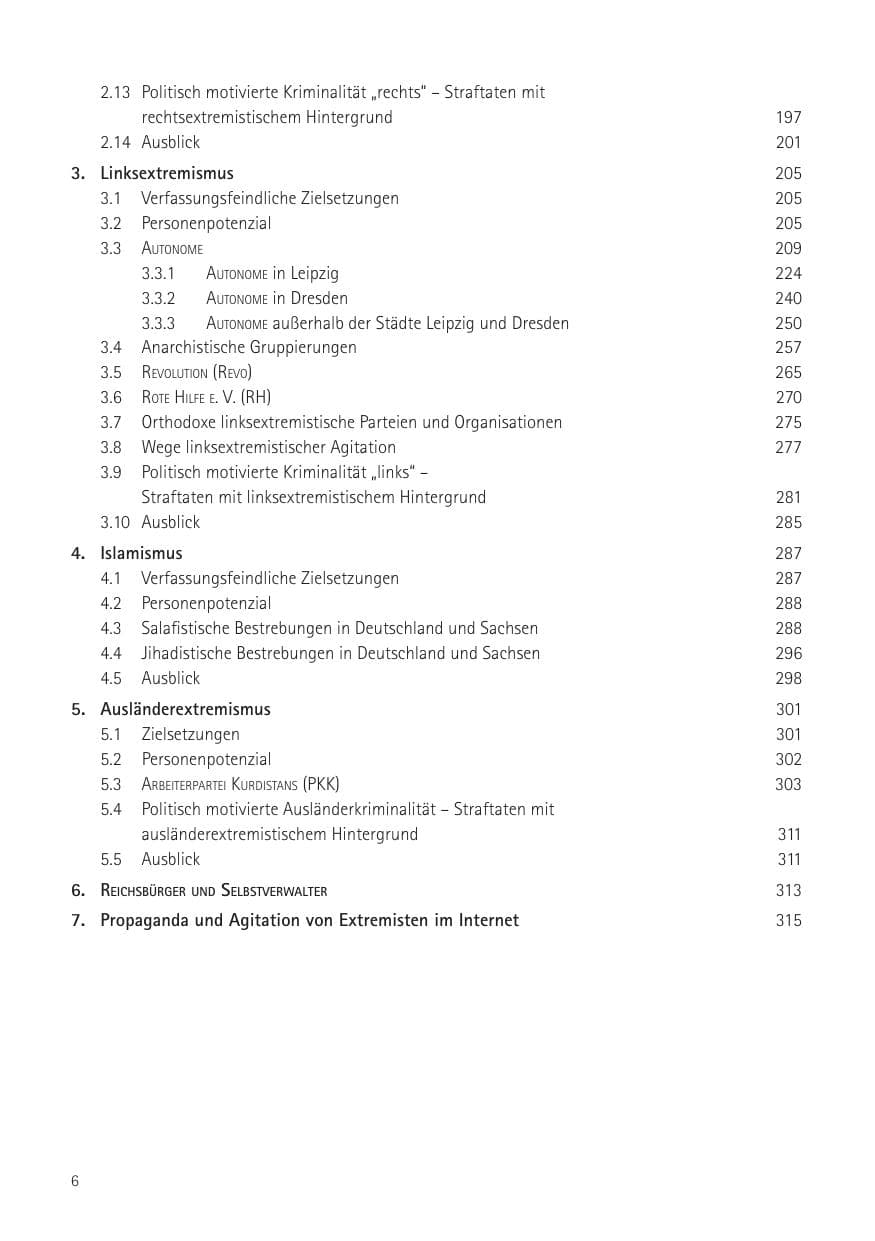 Seite 8 des Verfassungsschutzbericht 2016 Sachsen