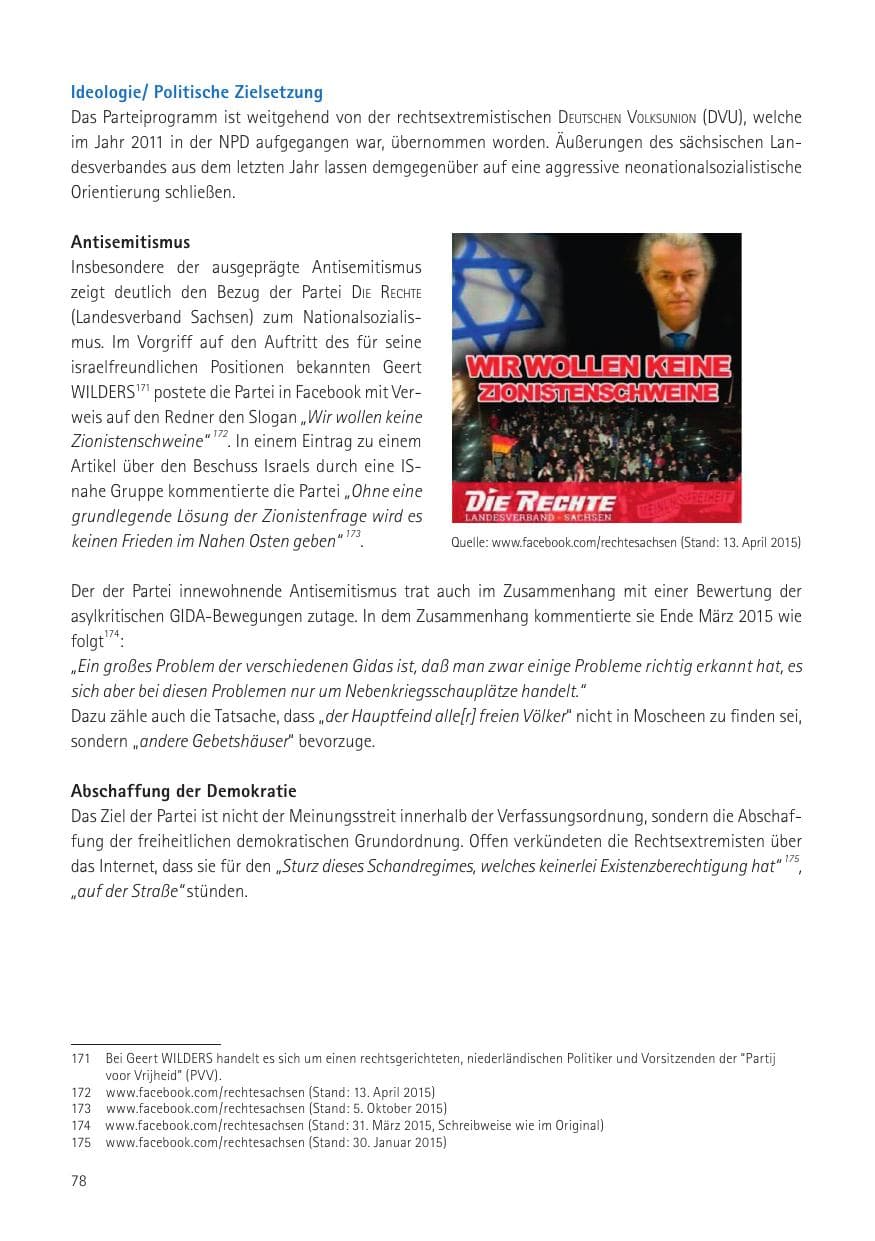 Seite 80 des Verfassungsschutzbericht 2016 Sachsen