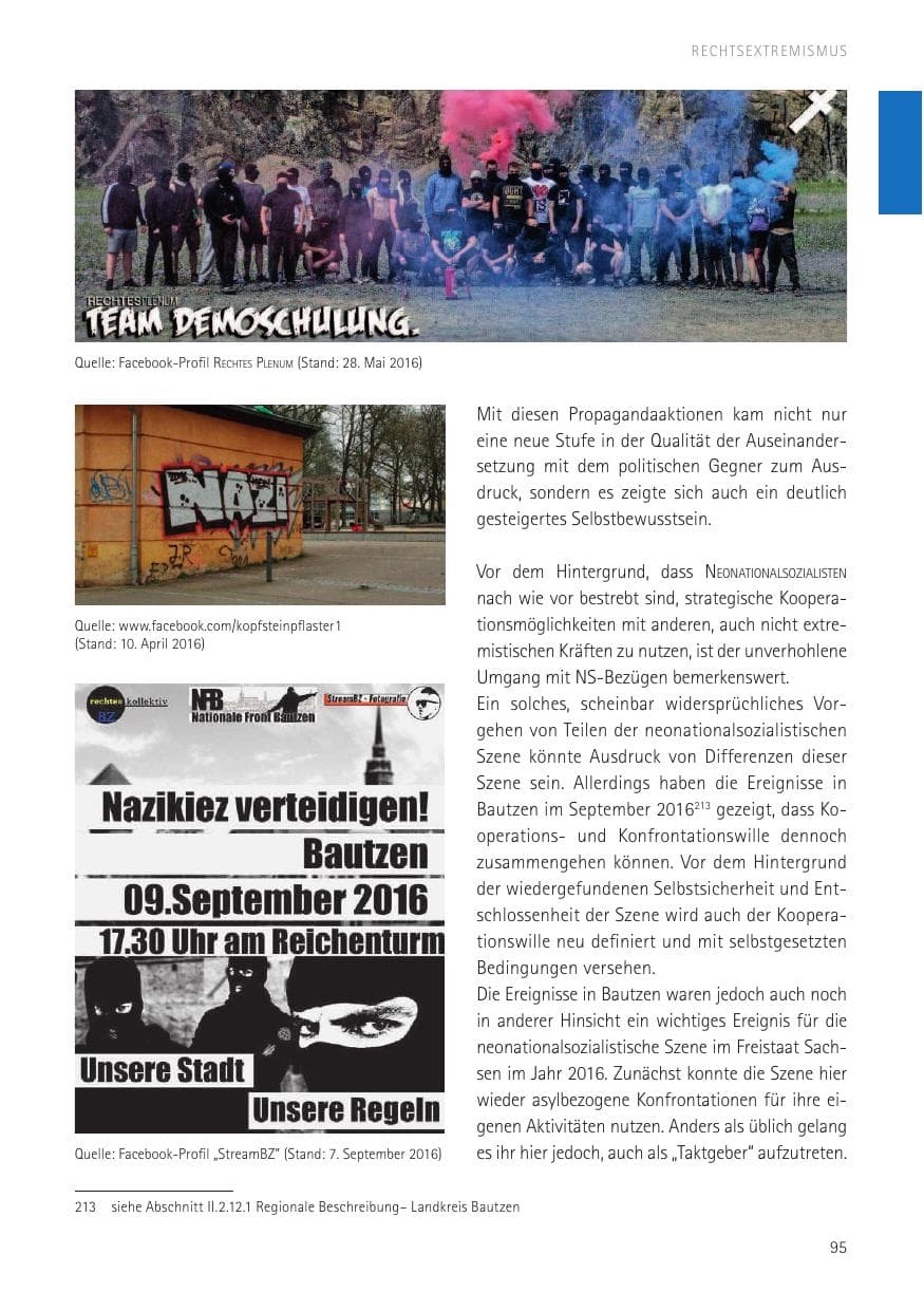 Seite 97 des Verfassungsschutzbericht 2016 Sachsen