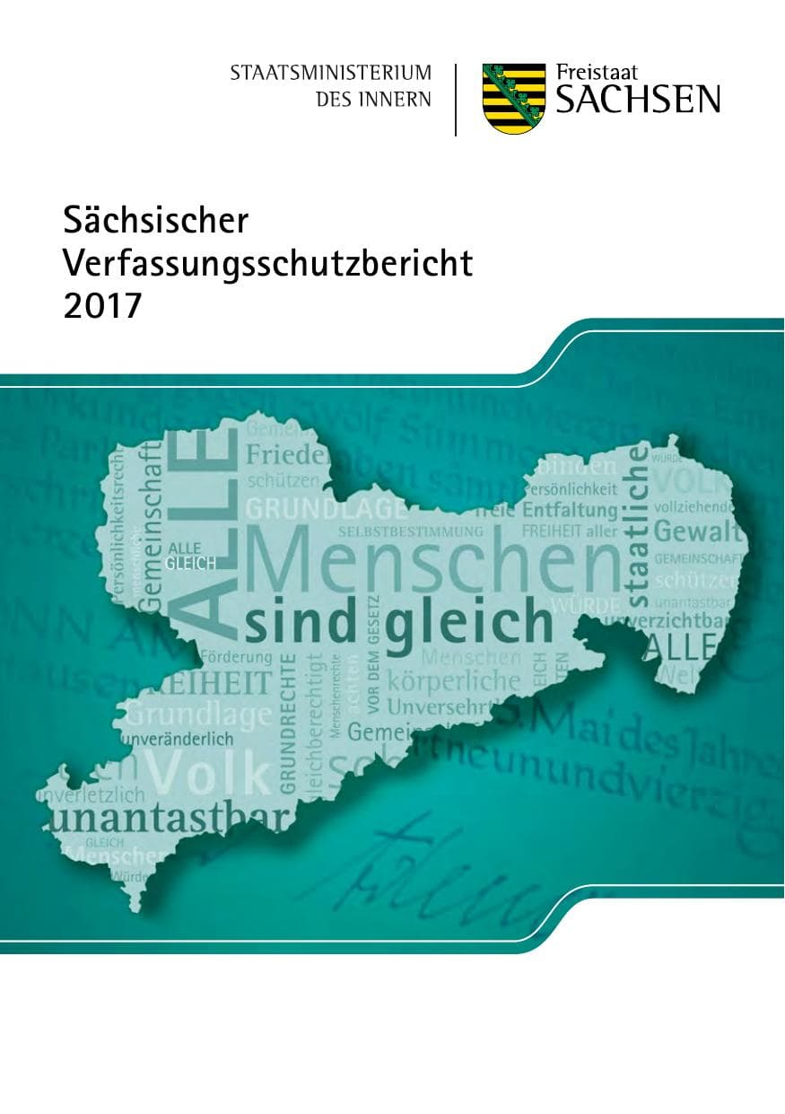 Seite 1 des Verfassungsschutzbericht 2017 Sachsen