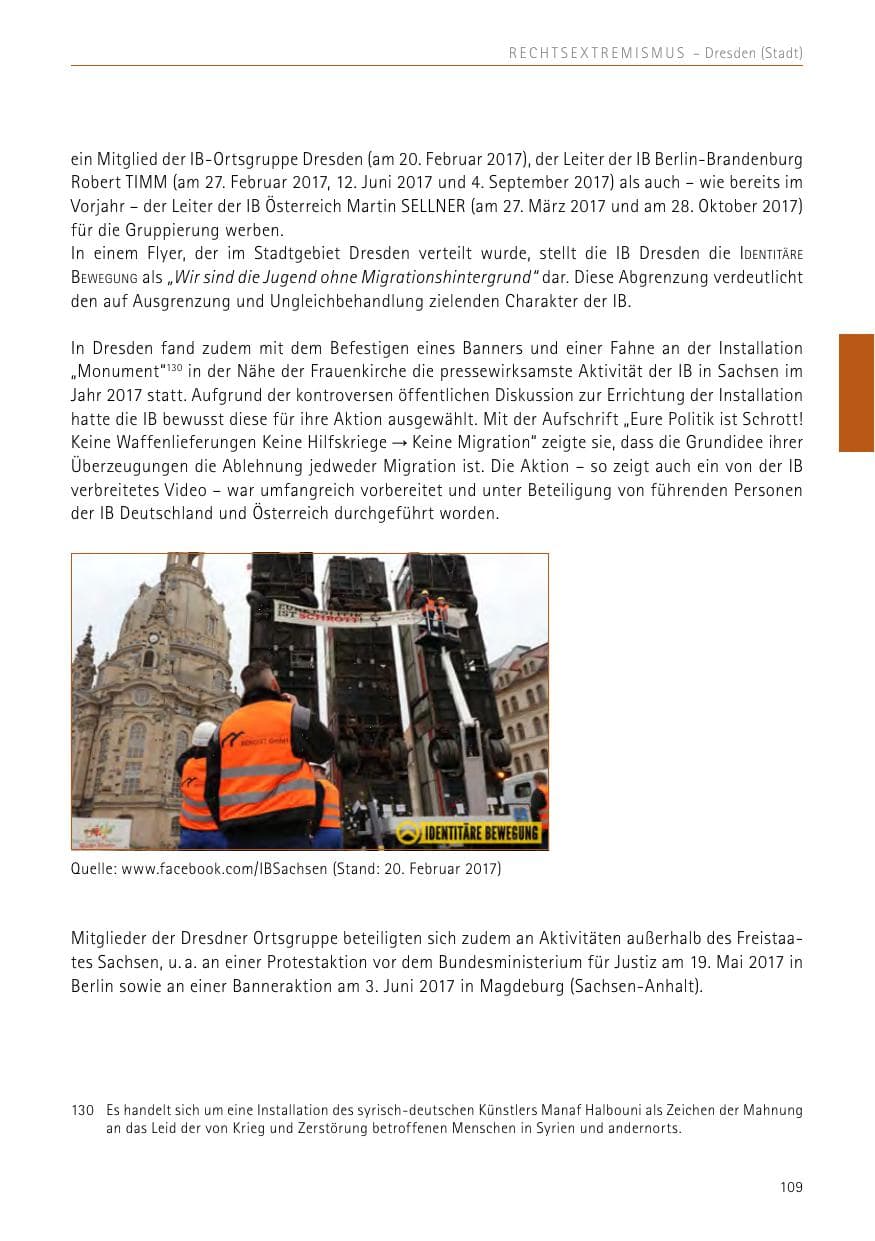 Seite 109 des Verfassungsschutzbericht 2017 Sachsen