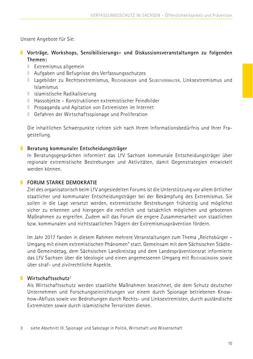 Seite 15 des Verfassungsschutzbericht 2017 Sachsen