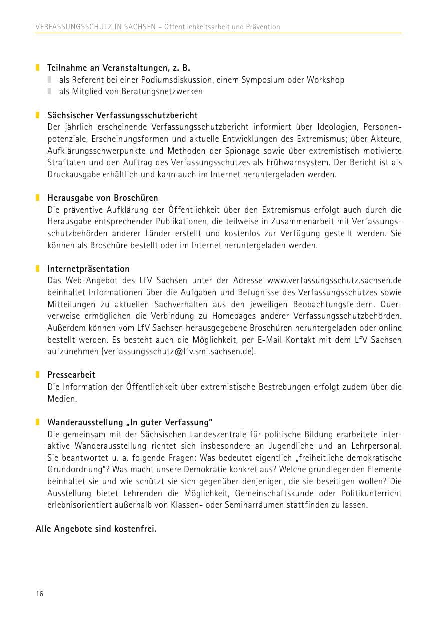 Seite 16 des Verfassungsschutzbericht 2017 Sachsen