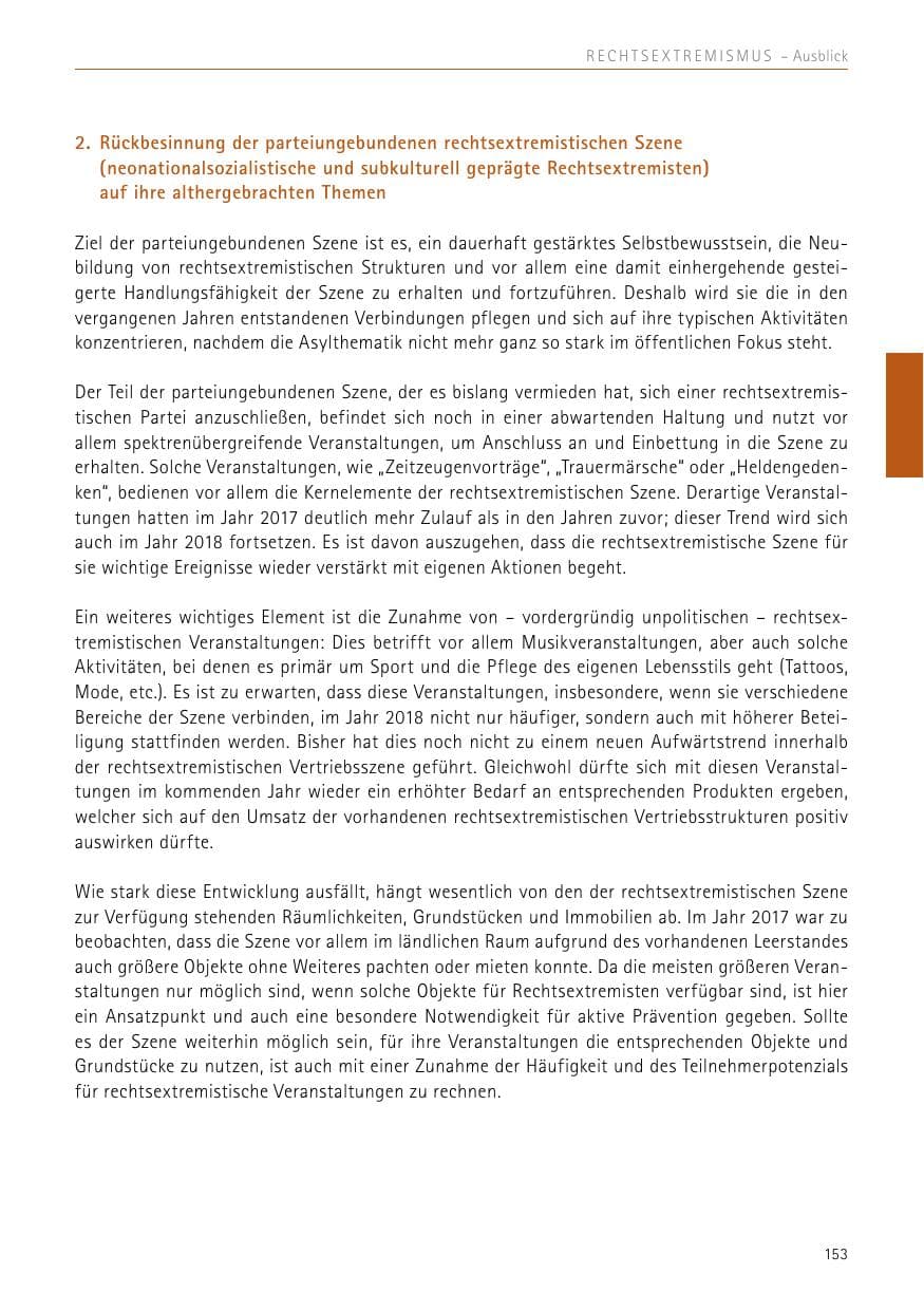 Seite 153 des Verfassungsschutzbericht 2017 Sachsen