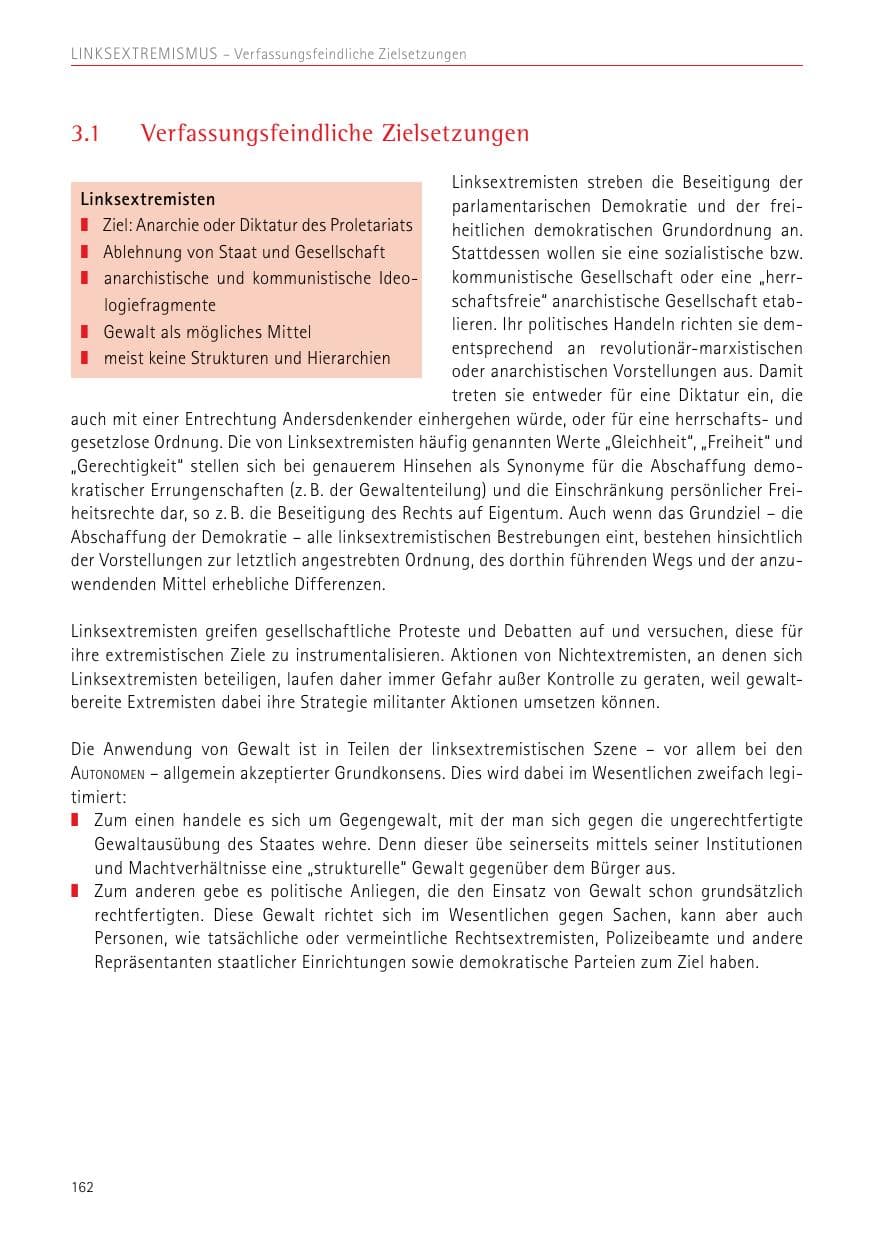 Seite 162 des Verfassungsschutzbericht 2017 Sachsen
