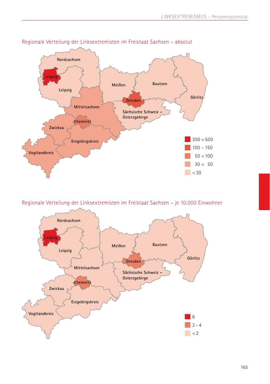 Seite 165 des Verfassungsschutzbericht 2017 Sachsen