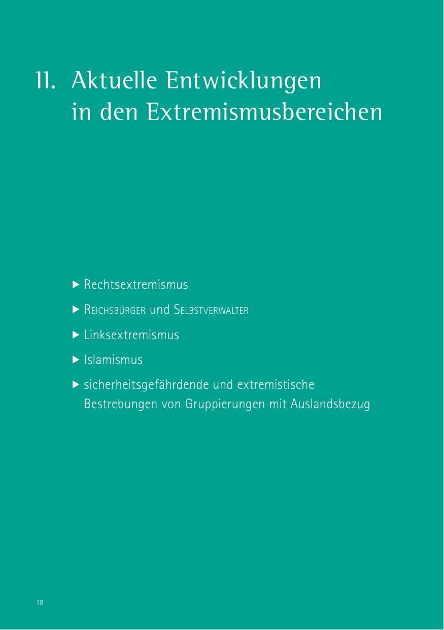 Seite 18 des Verfassungsschutzbericht 2017 Sachsen