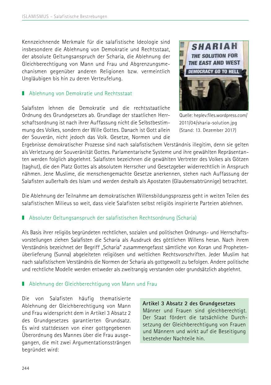 Seite 244 des Verfassungsschutzbericht 2017 Sachsen