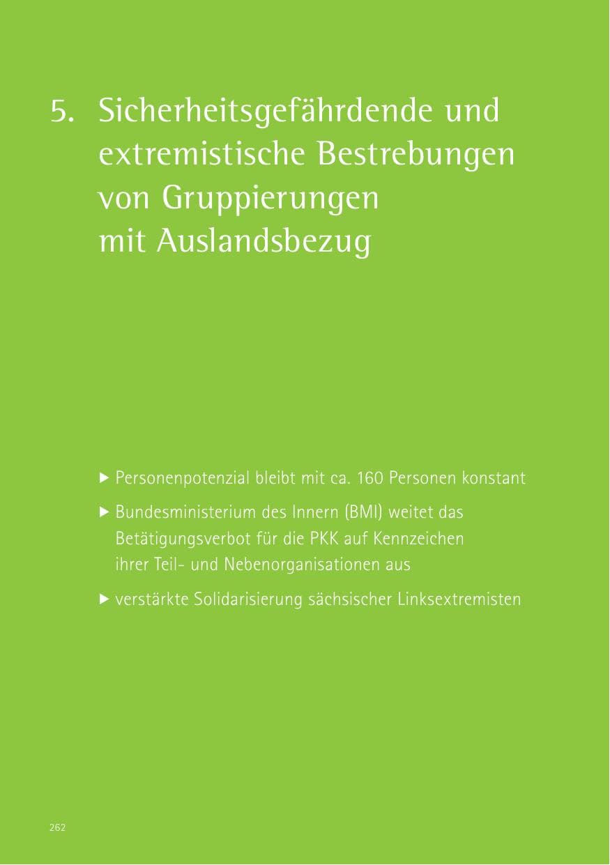 Seite 262 des Verfassungsschutzbericht 2017 Sachsen