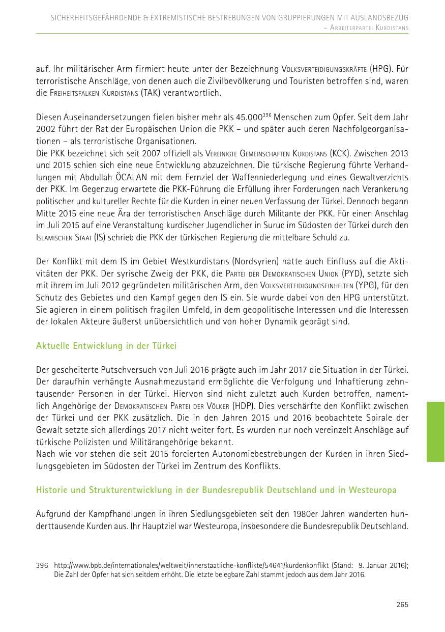 Seite 265 des Verfassungsschutzbericht 2017 Sachsen