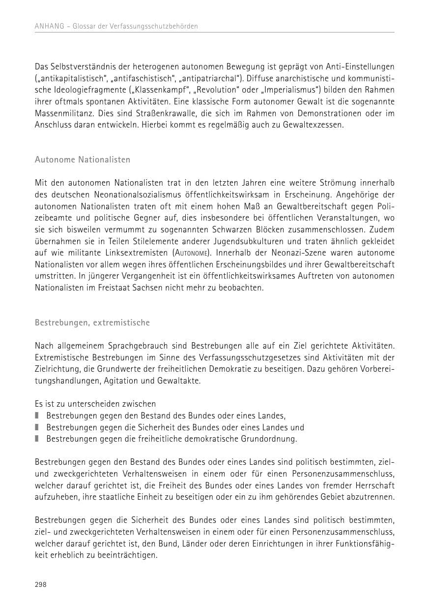 Seite 298 des Verfassungsschutzbericht 2017 Sachsen