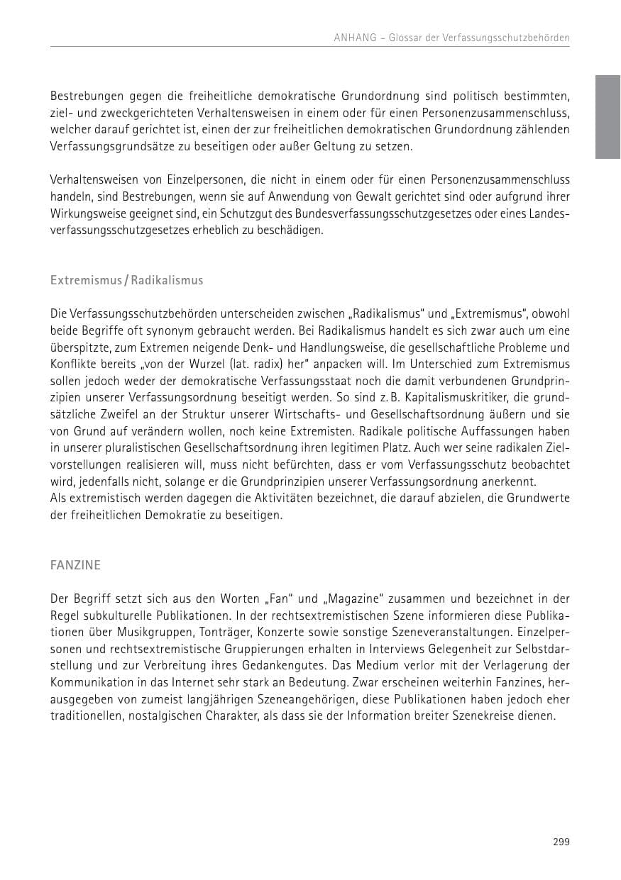 Seite 299 des Verfassungsschutzbericht 2017 Sachsen