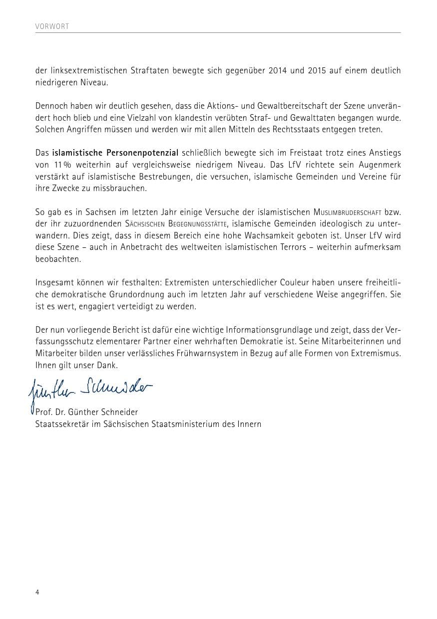 Seite 4 des Verfassungsschutzbericht 2017 Sachsen
