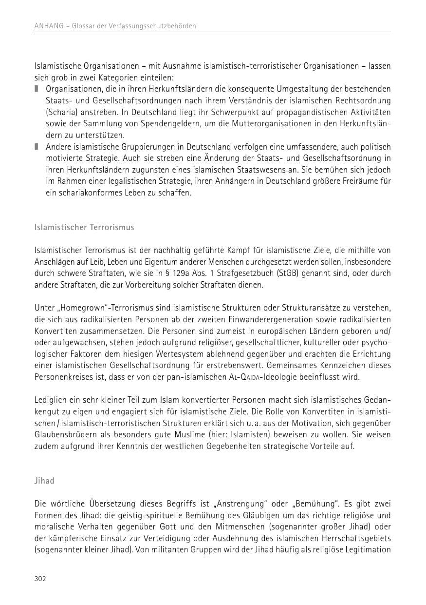 Seite 302 des Verfassungsschutzbericht 2017 Sachsen
